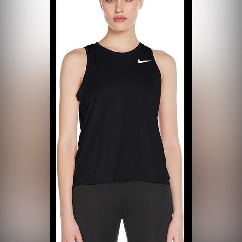 Nike Women's Black and White Tank Top
